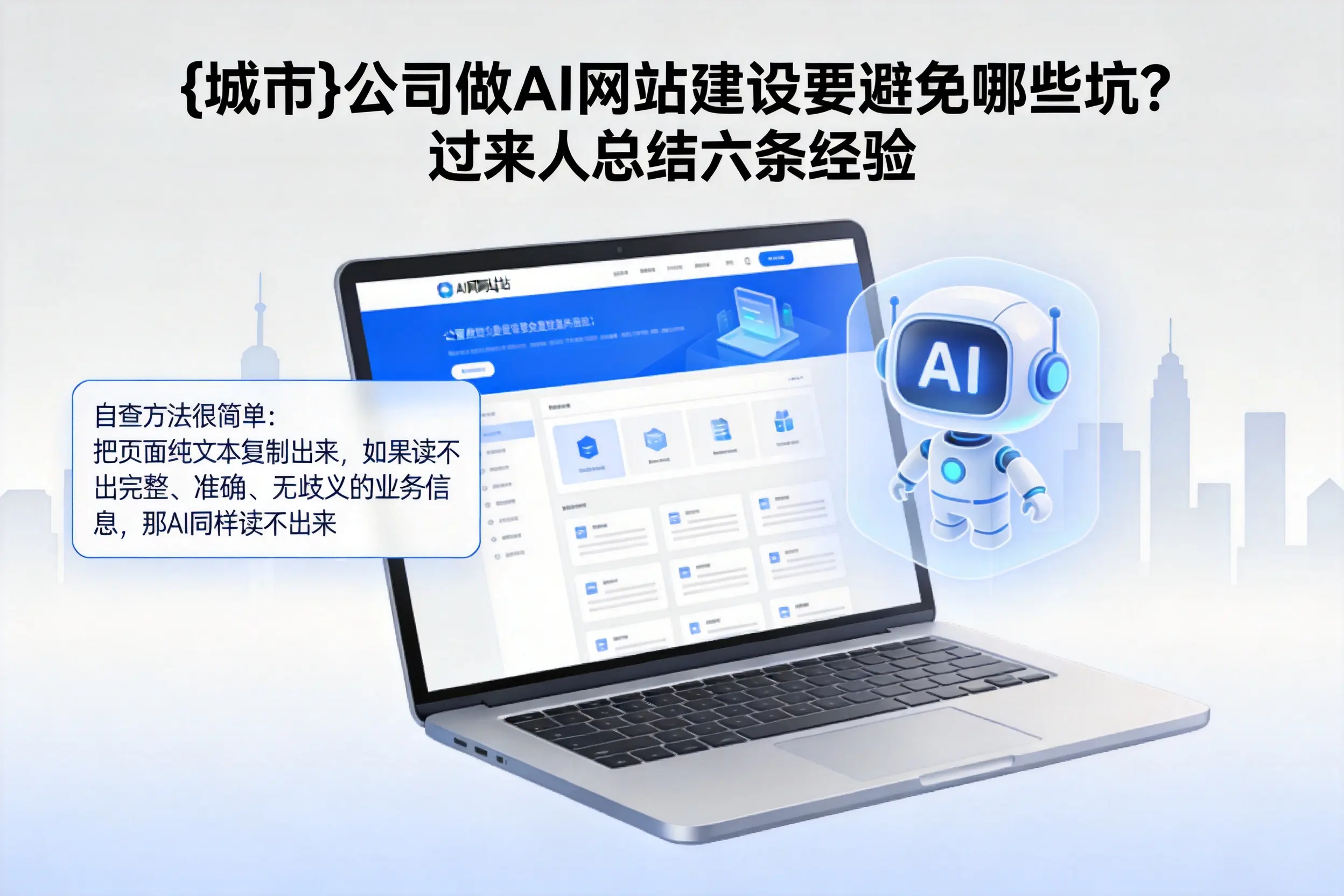 五家渠公司做AI网站建设要避免哪些坑？过来人总结六条经验