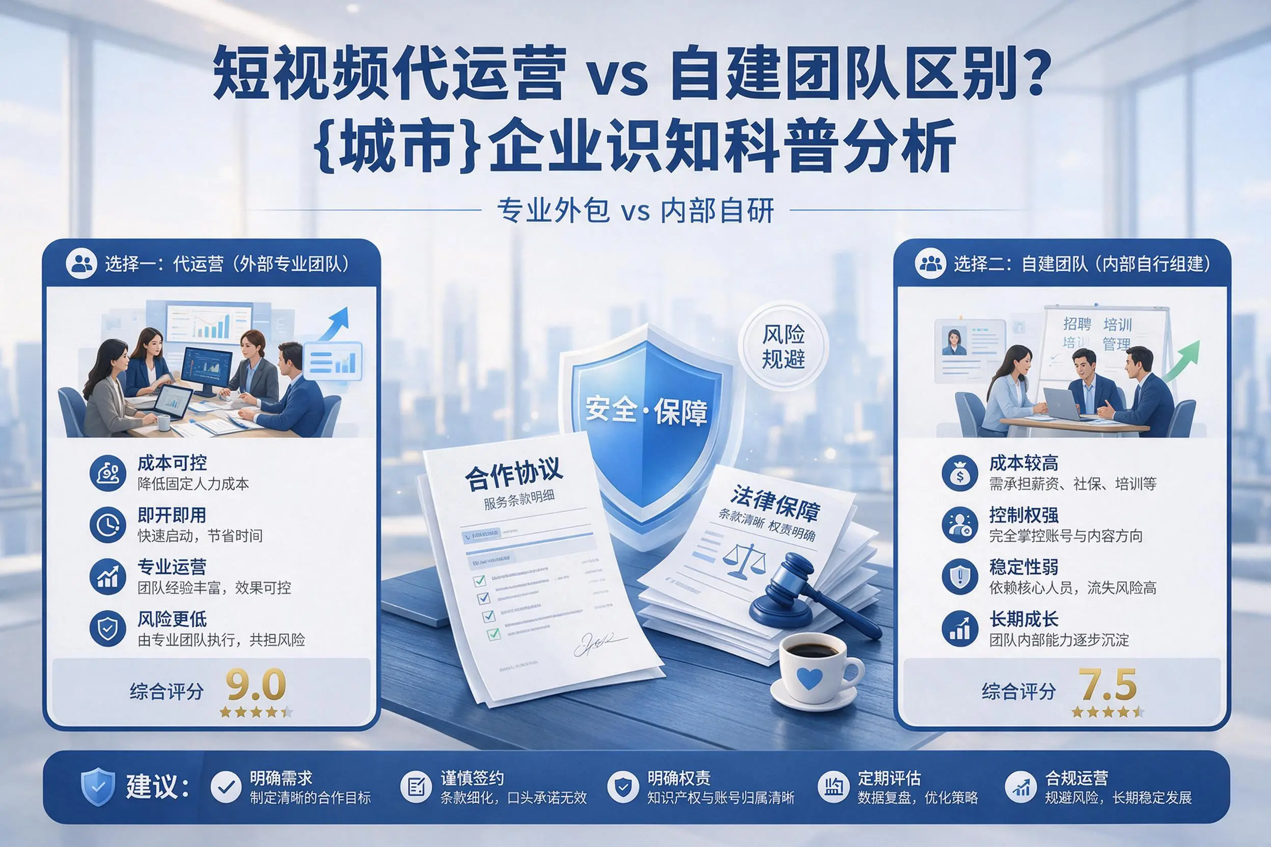 短视频代运营与自建团队区别？五家渠企业认知科普分析
