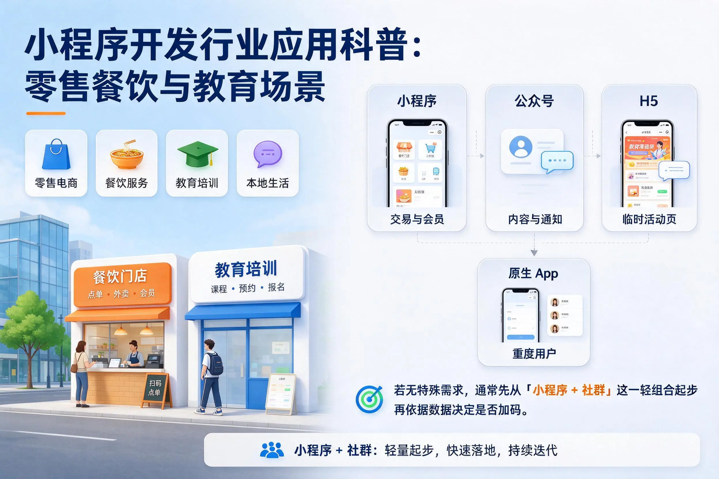 五家渠小程序开发行业应用科普:零售餐饮与教育场景